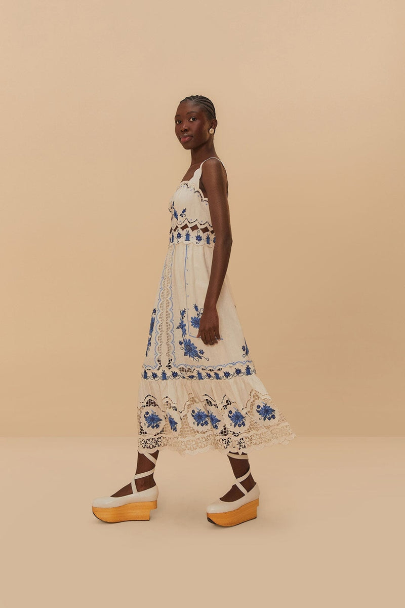 FARM RIO | RICHELIEU SUNFLOWER MIDI DRESS