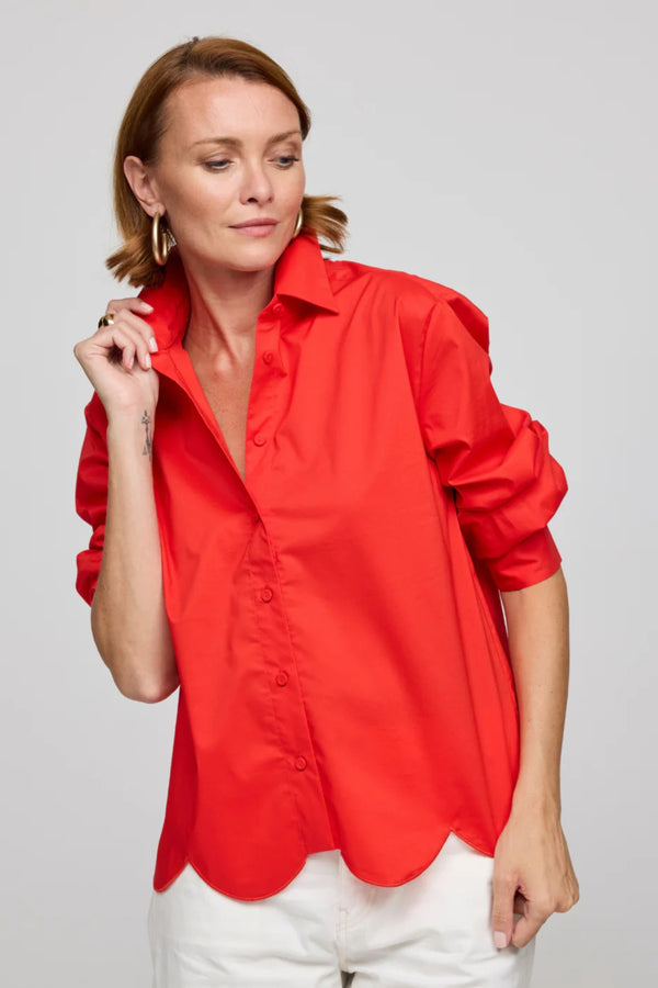 HINSUN WU | BLAIRE BLOUSE- SCARLET RED
