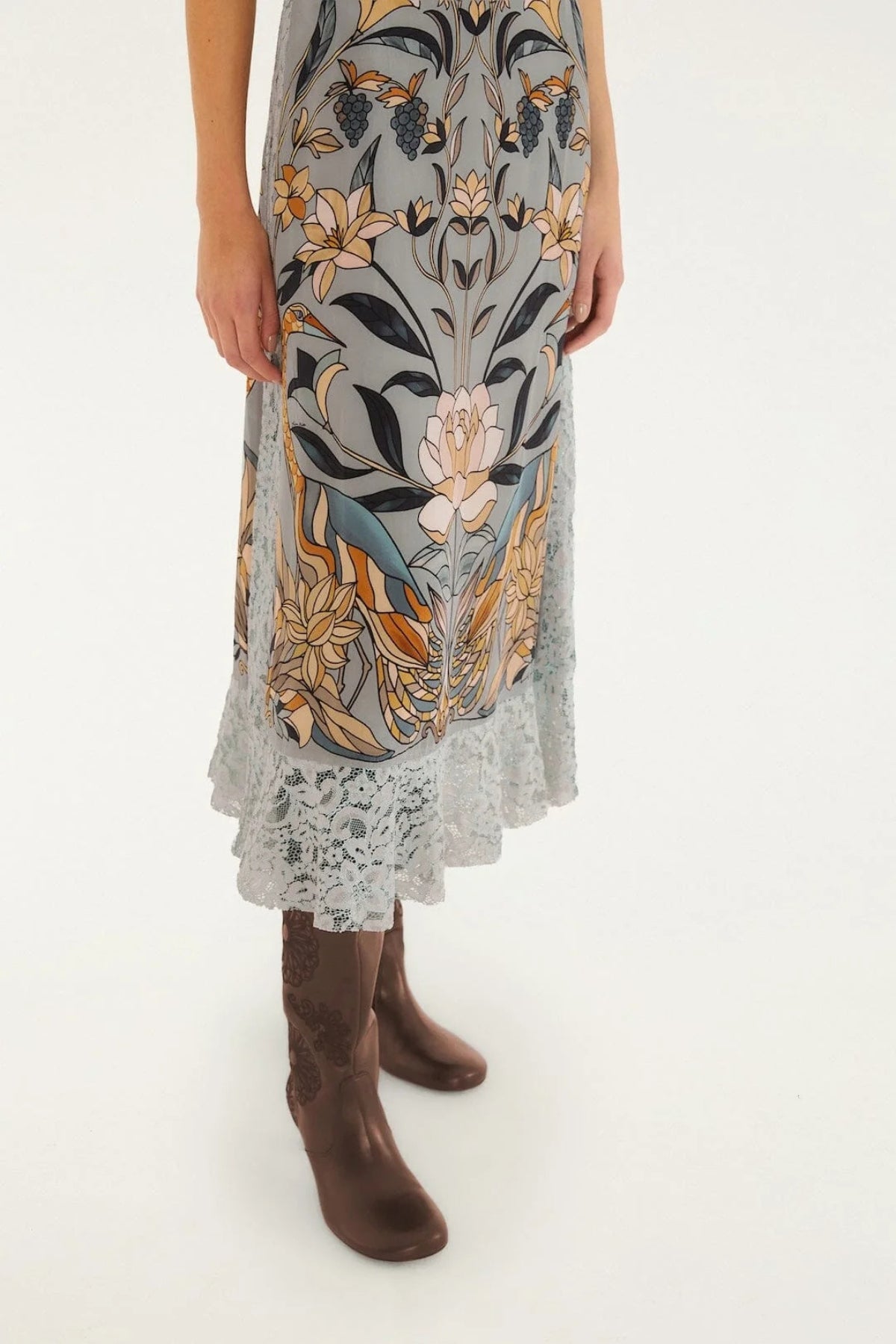 FARM RIO | Stained Glass Blue Slip Dress