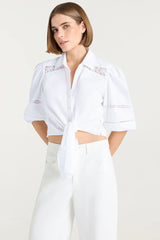 CINQ A SEPT | 3/4 Sleeve Lace Marianna Top