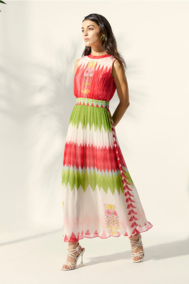 Falguni Shane Peacock | Chevron Affair Chiffon Dress