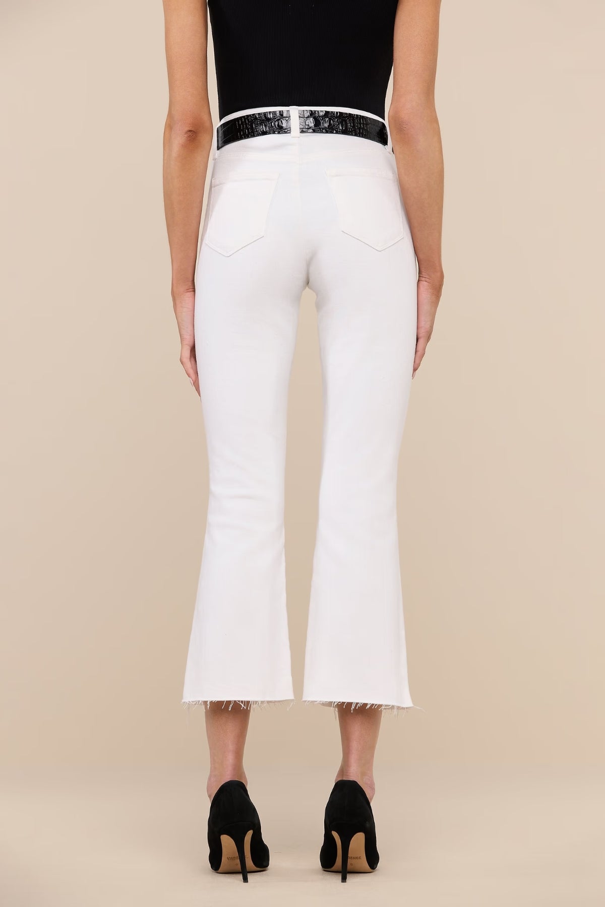 L'AGENCE | KENDRA CROP FLARE- BLANC