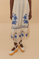 FARM RIO | RICHELIEU SUNFLOWER MIDI DRESS
