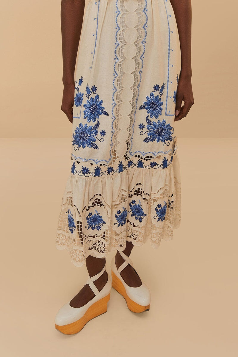FARM RIO | RICHELIEU SUNFLOWER MIDI DRESS