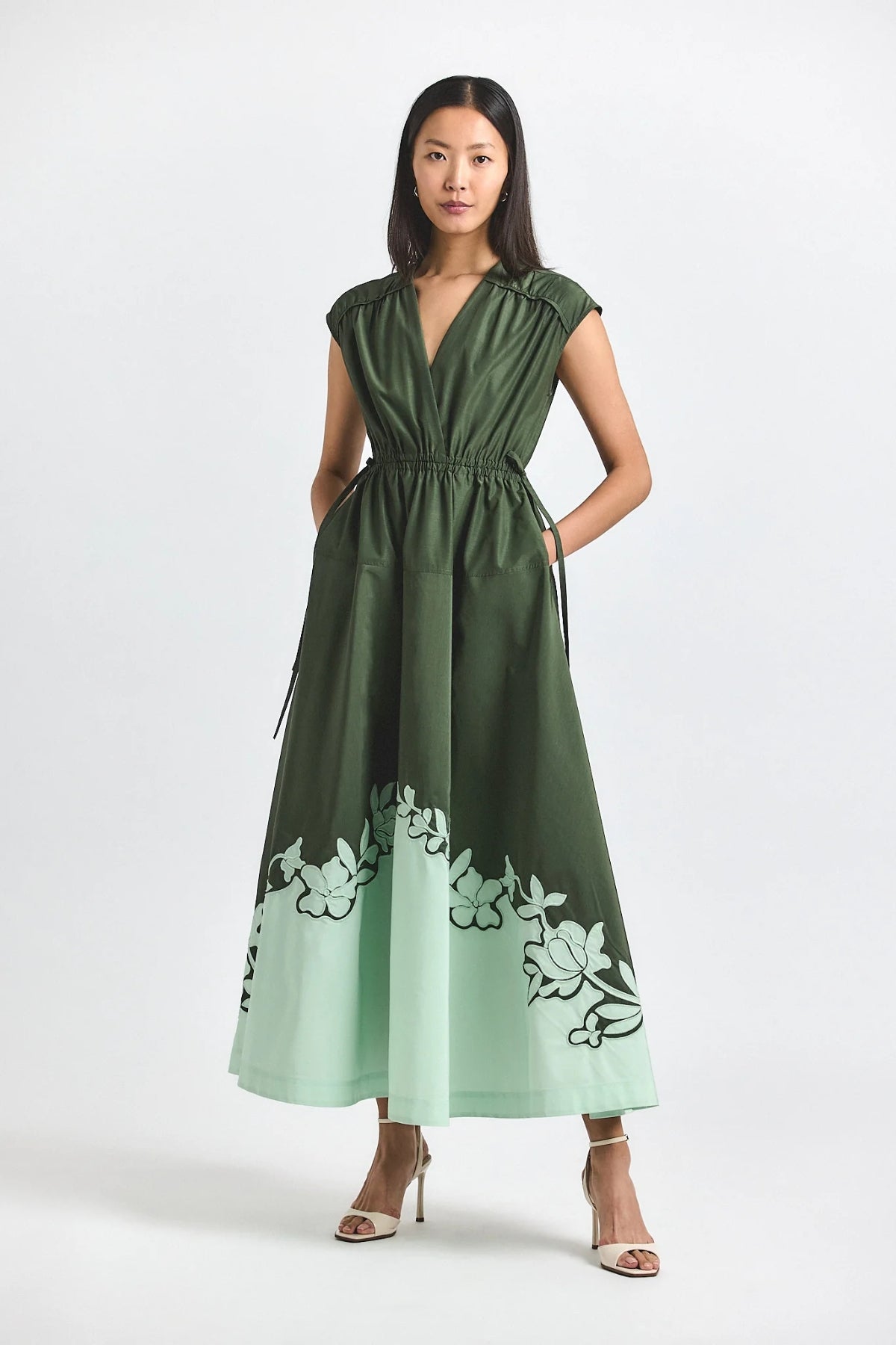 DEREK LAM | NARA POPLIN APPLIQUE DRESS