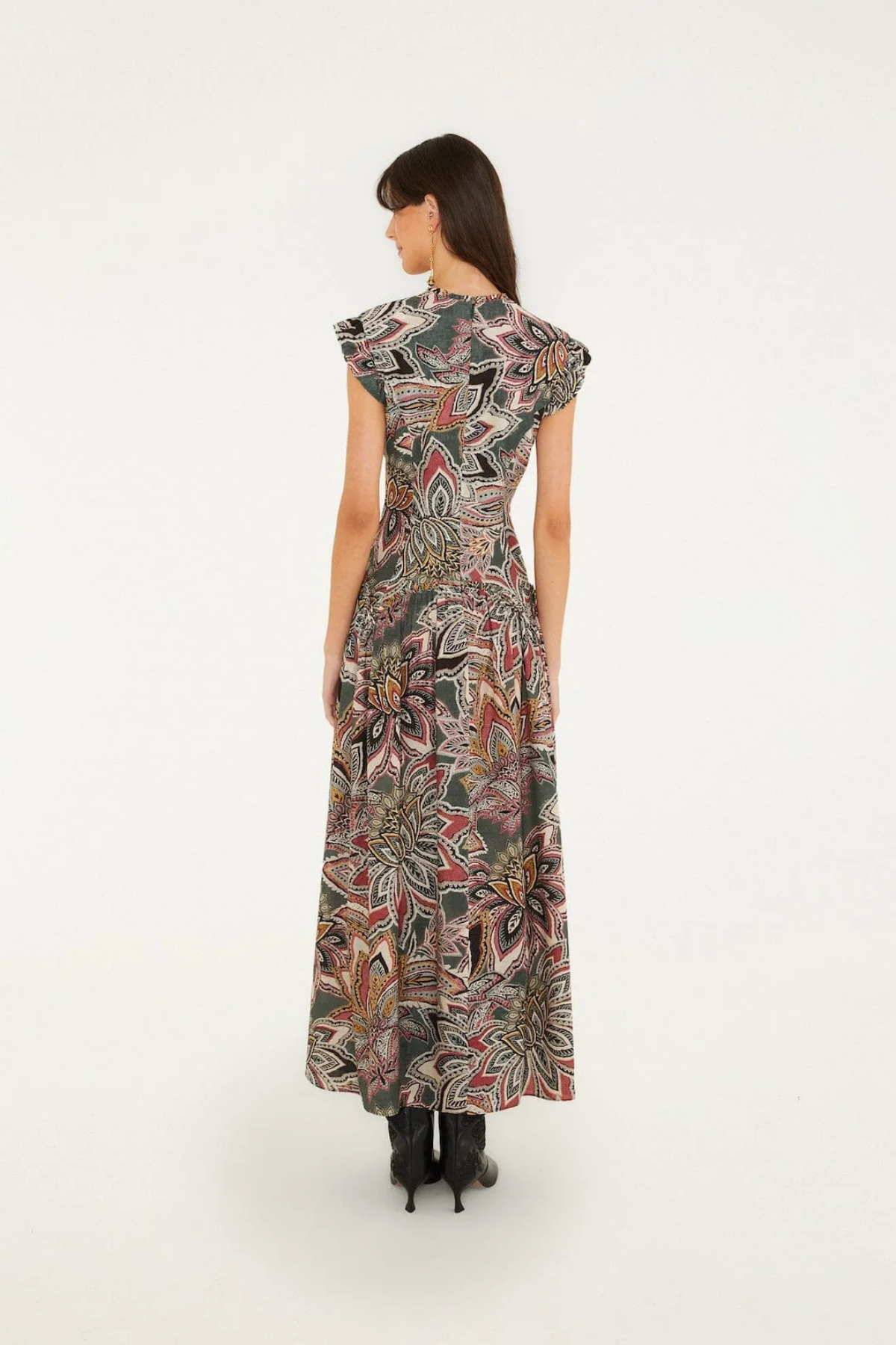 FARM RIO | Tapestry Flowers Green Maxi