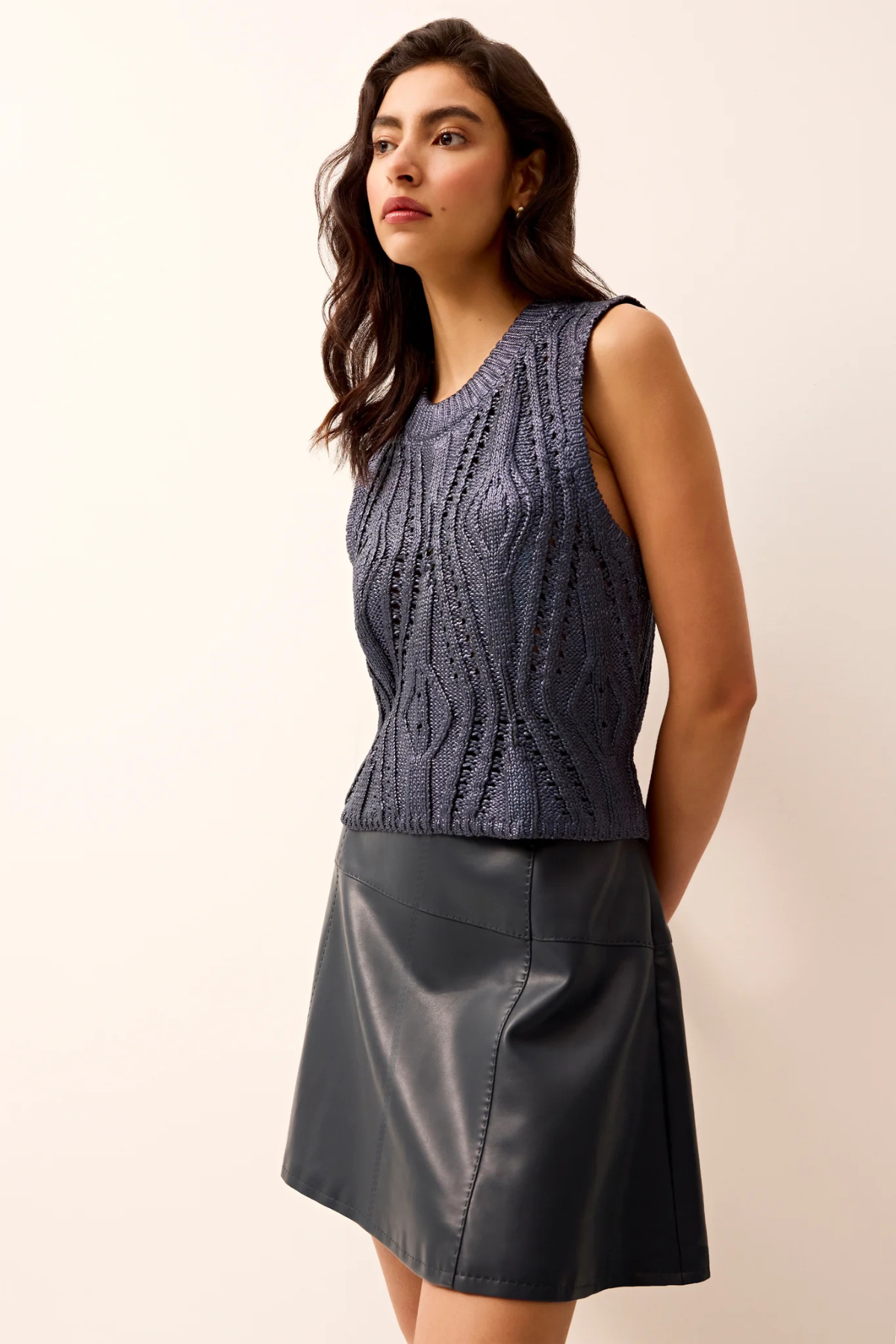 MARIE OLIVER | MCGUIRE TOP- NAVY