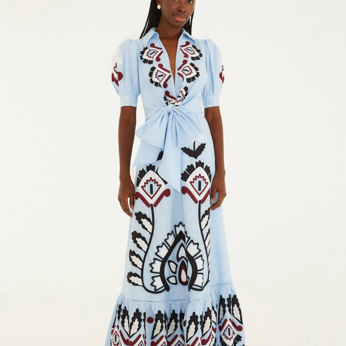 FARM RIO | BLUE ARTISANAL MAXI DRESS
