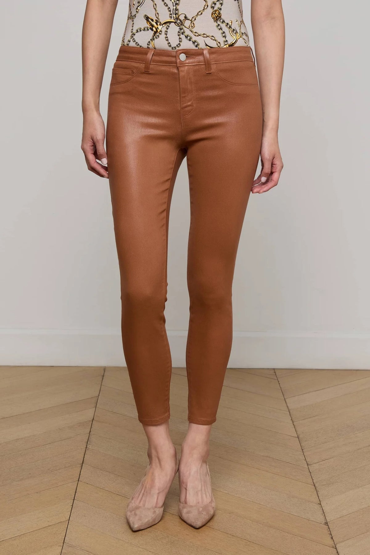 L'AGENCE | MARGOT HIGH RISE SKINNY- COGNAC