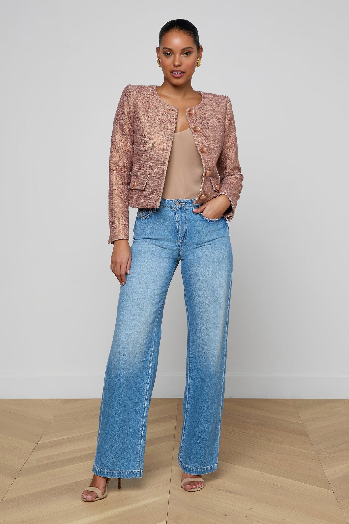 L'AGENCE | ZELL COLLARLESS  JACKET