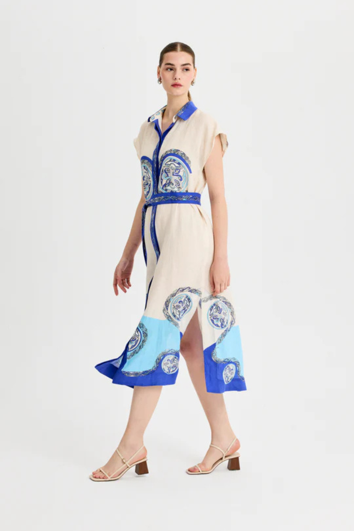 KUTNIA | Zuegma Linen Dress- Blue
