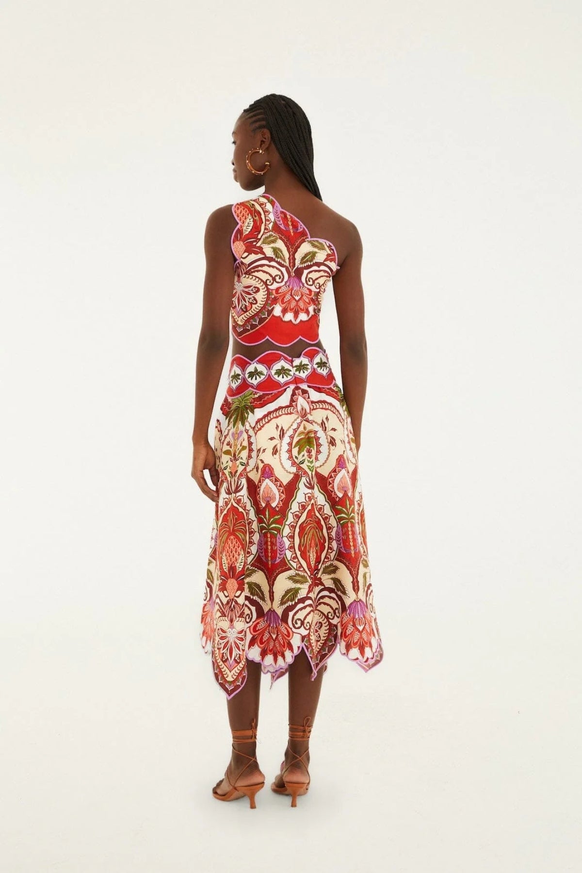 FARM RIO | ODARA SCALLOPS MIDI SKIRT