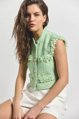 DEREK LAM | LOA TWEED SLEEVELESS JACKET