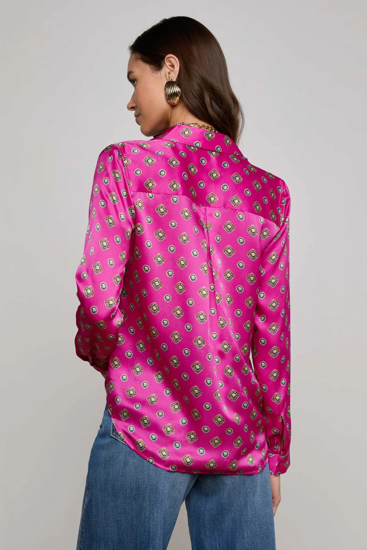L'AGENCE | TYLER BLOUSE- FUSHCIA